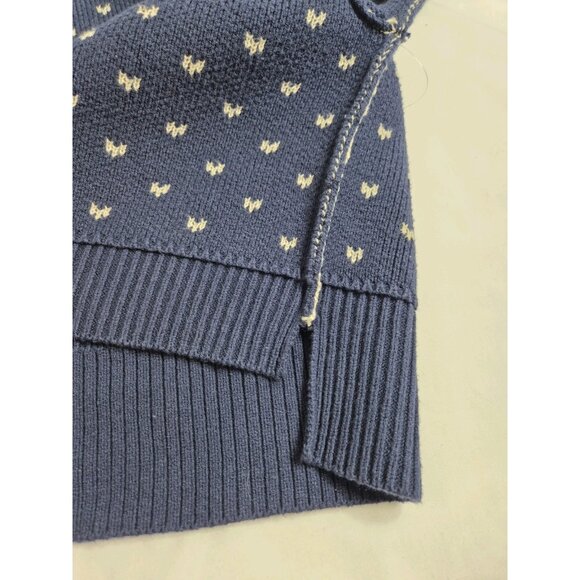 Free People Cropped Sweater Women's Size S Blue Easy Street Patterned Boxy (52) - Picture 9 of 12